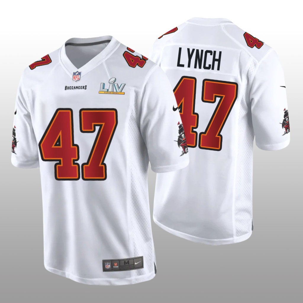 Tampa Bay Buccaneers John Lynch White Game Fashion Jersey Super Bowl LV - Men's