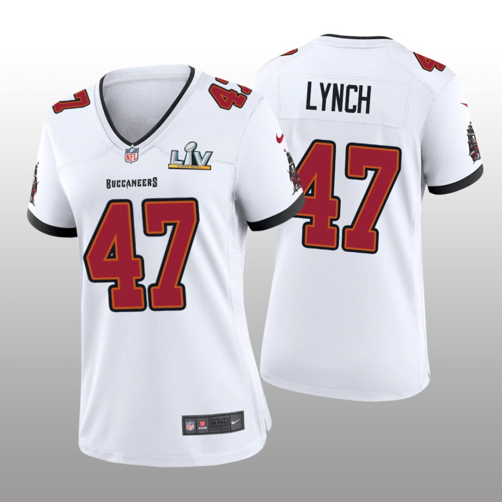 Tampa Bay Buccaneers John Lynch White Game Jersey Super Bowl LV - Women's