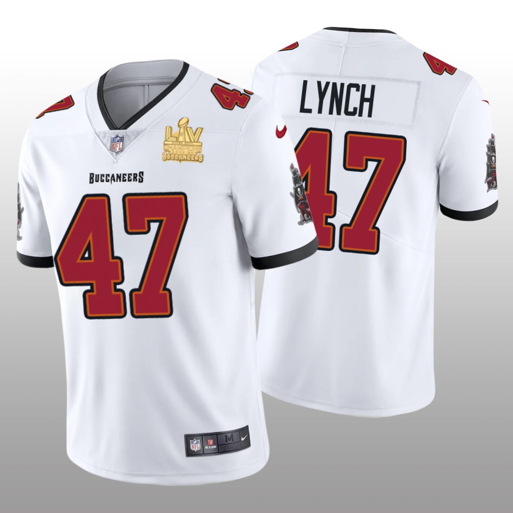 Tampa Bay Buccaneers John Lynch White Vapor Limited Jersey Super Bowl LV Champions - Men's