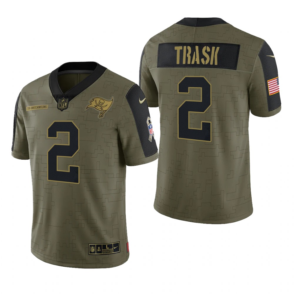 Tampa Bay Buccaneers Kyle Trask Olive Limited Jersey 2021 Salute To Service - Men's