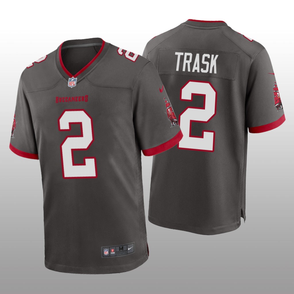 Tampa Bay Buccaneers Kyle Trask Pewter Jersey Alternate Game - Men's