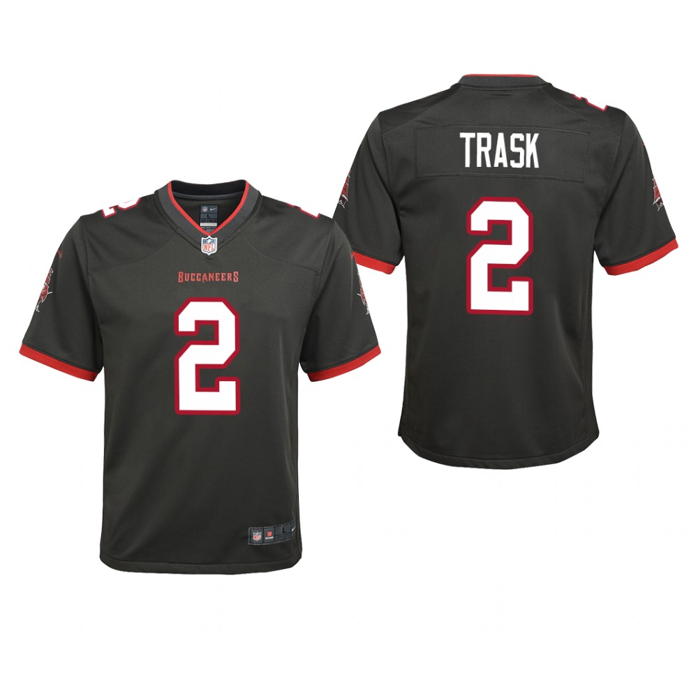 Tampa Bay Buccaneers Kyle Trask Pewter Jersey Game - Youth