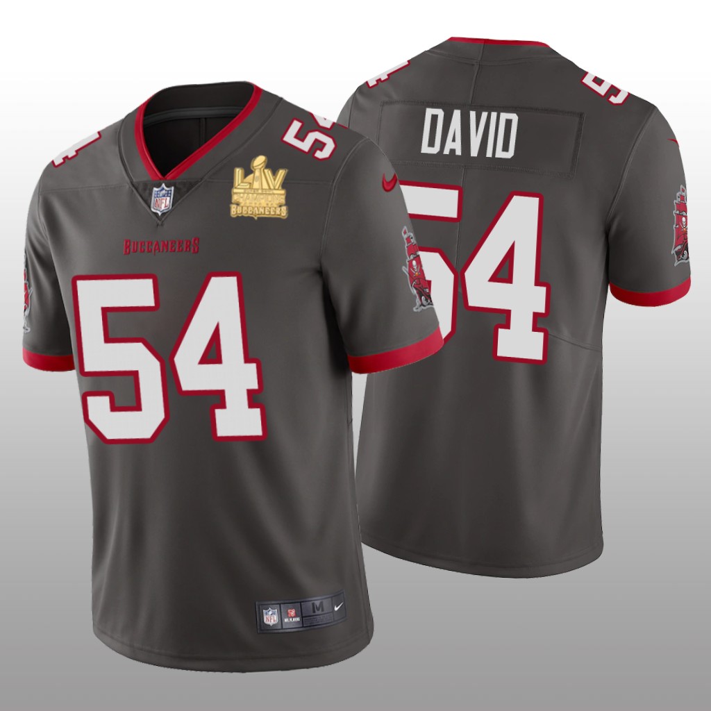 Tampa Bay Buccaneers Lavonte David Pewter Vapor Limited Jersey Super Bowl LV Champions - Men's