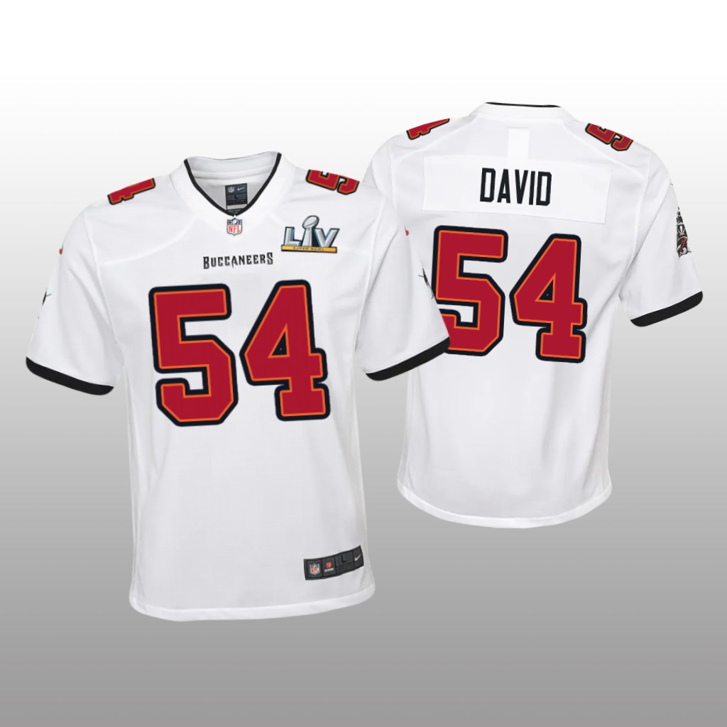 Tampa Bay Buccaneers Lavonte David White Game Jersey Super Bowl LV - Youth