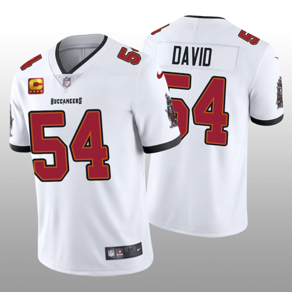 Tampa Bay Buccaneers Lavonte David White Jersey Captain Patch Vapor Limited - Men's