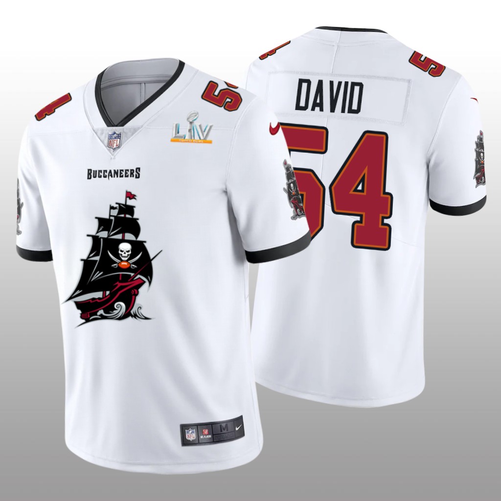 Tampa Bay Buccaneers Lavonte David White Team Logo Super Bowl LV Champions - Men's