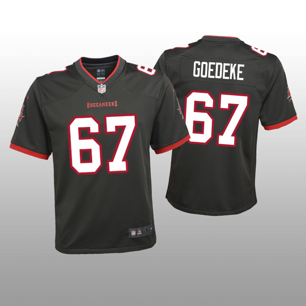 Tampa Bay Buccaneers Luke Goedeke Pewter Jersey Alternate Game - Youth