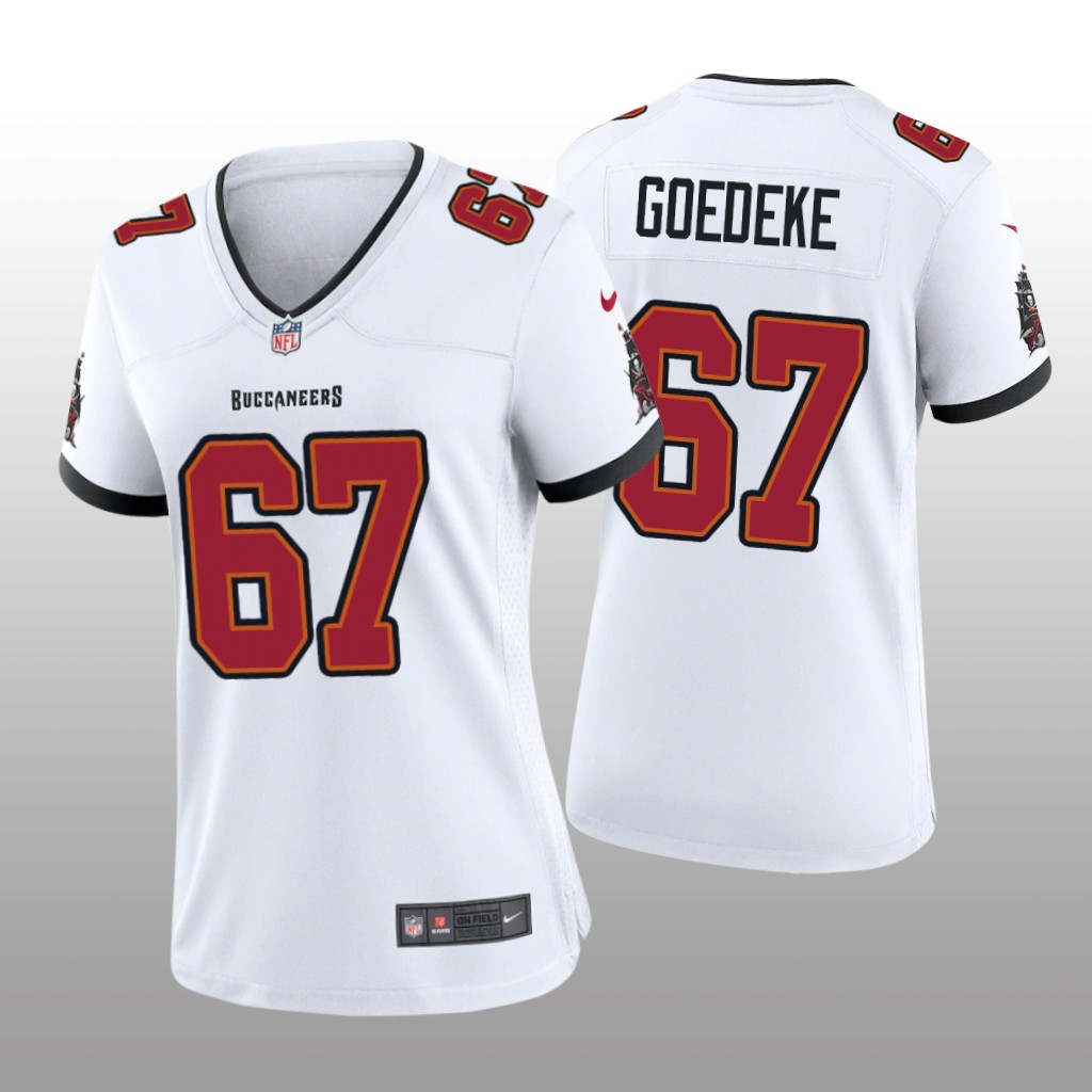 Tampa Bay Buccaneers Luke Goedeke White Jersey Game - Women's