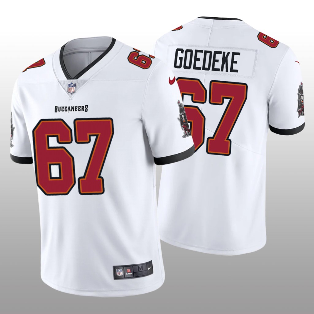 Tampa Bay Buccaneers Luke Goedeke White Jersey Vapor Limited - Men's