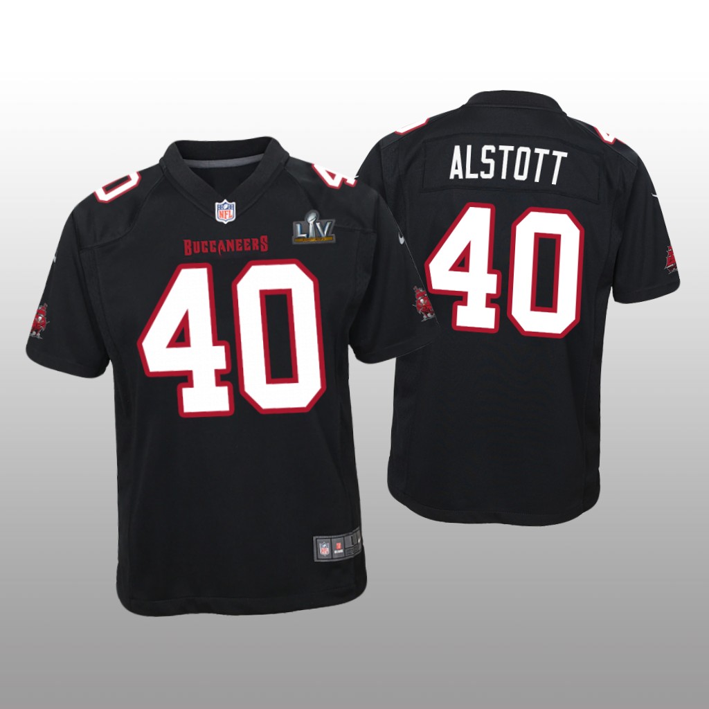 Tampa Bay Buccaneers Mike Alstott Black Game Fashion Jersey Super Bowl LV - Youth