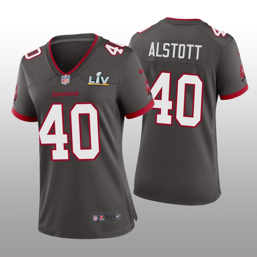 Tampa Bay Buccaneers Mike Alstott Pewter Game Jersey Super Bowl LV - Women's