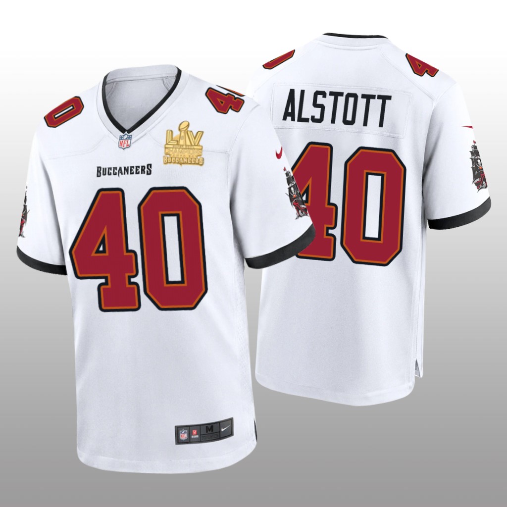 Tampa Bay Buccaneers Mike Alstott White Game Jersey Super Bowl LV Champions - Men's