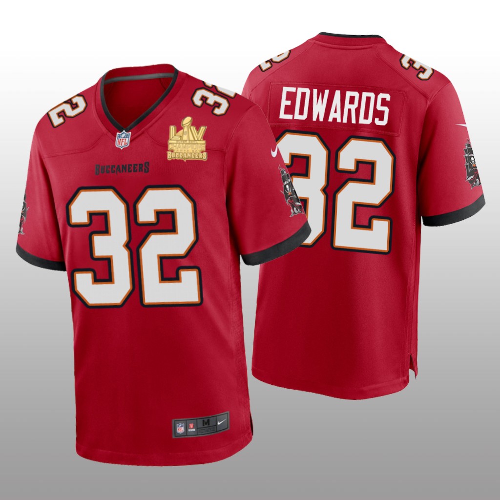 Tampa Bay Buccaneers Mike Edwards Red Game Jersey Super Bowl LV Champions - Men's