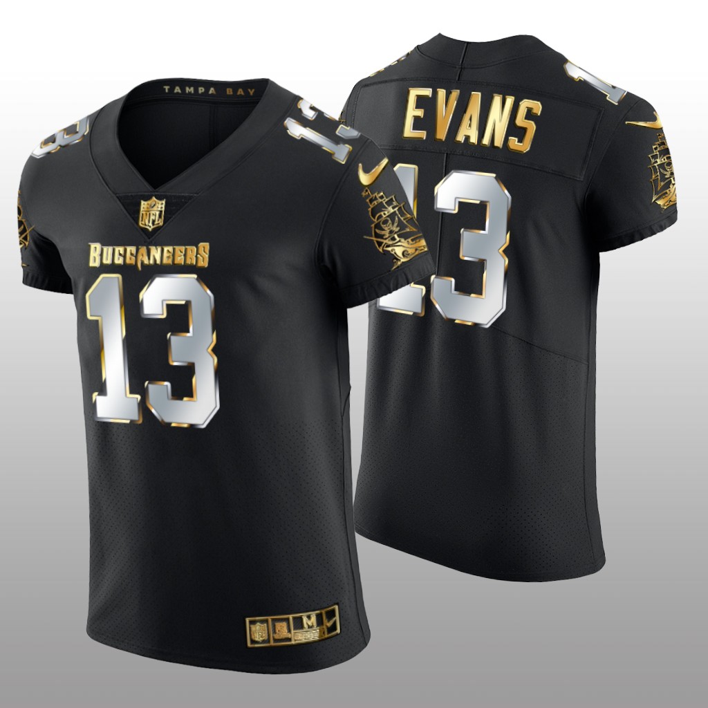 Tampa Bay Buccaneers Mike Evans Black Elite Jersey Golden Edition Men's