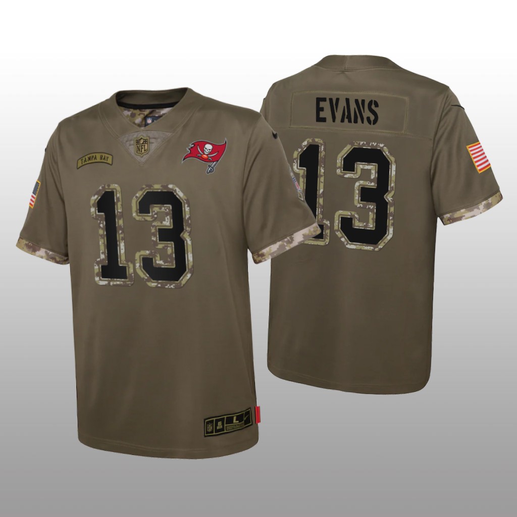 Tampa Bay Buccaneers Mike Evans Olive Limited Jersey 2022 Salute To Service - Youth