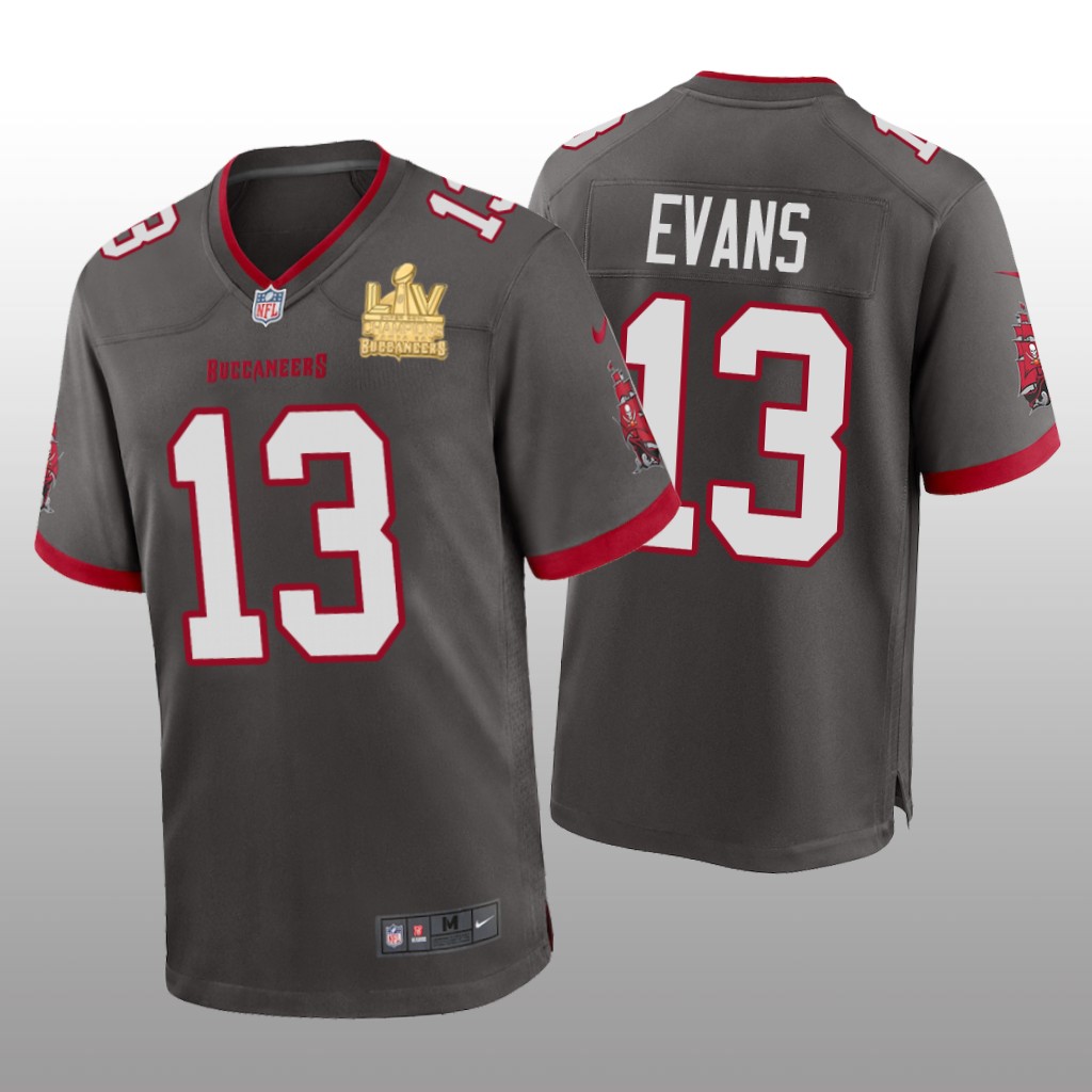 Tampa Bay Buccaneers Mike Evans Pewter Game Jersey Super Bowl LV Champions - Men's