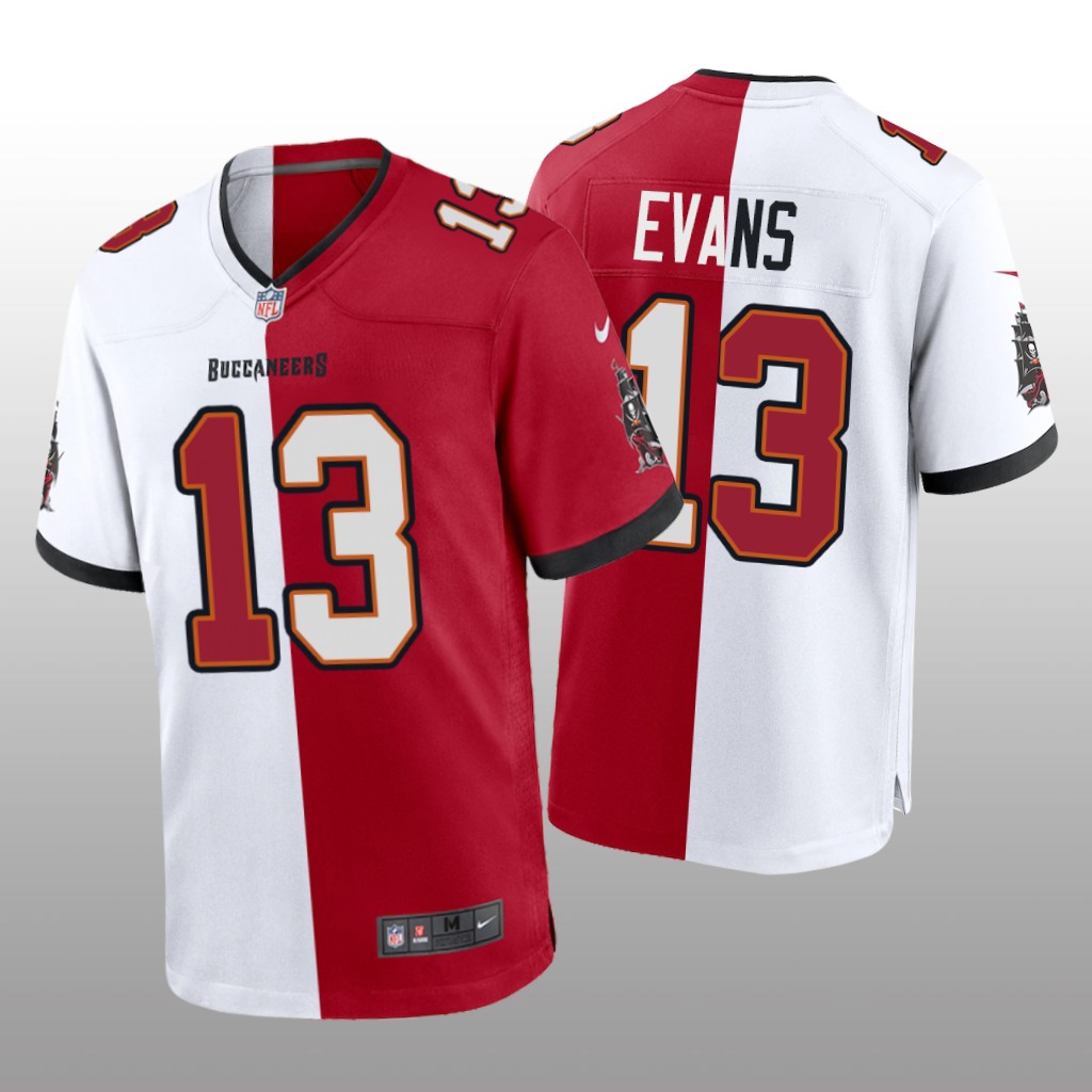 Tampa Bay Buccaneers Mike Evans Red White Two Tone Jersey Split - Men's