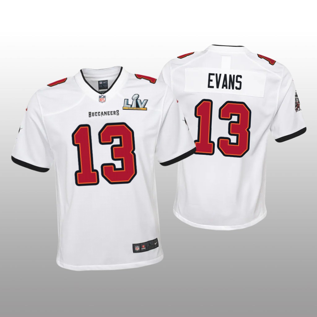 Tampa Bay Buccaneers Mike Evans White Game Jersey Super Bowl LV - Youth
