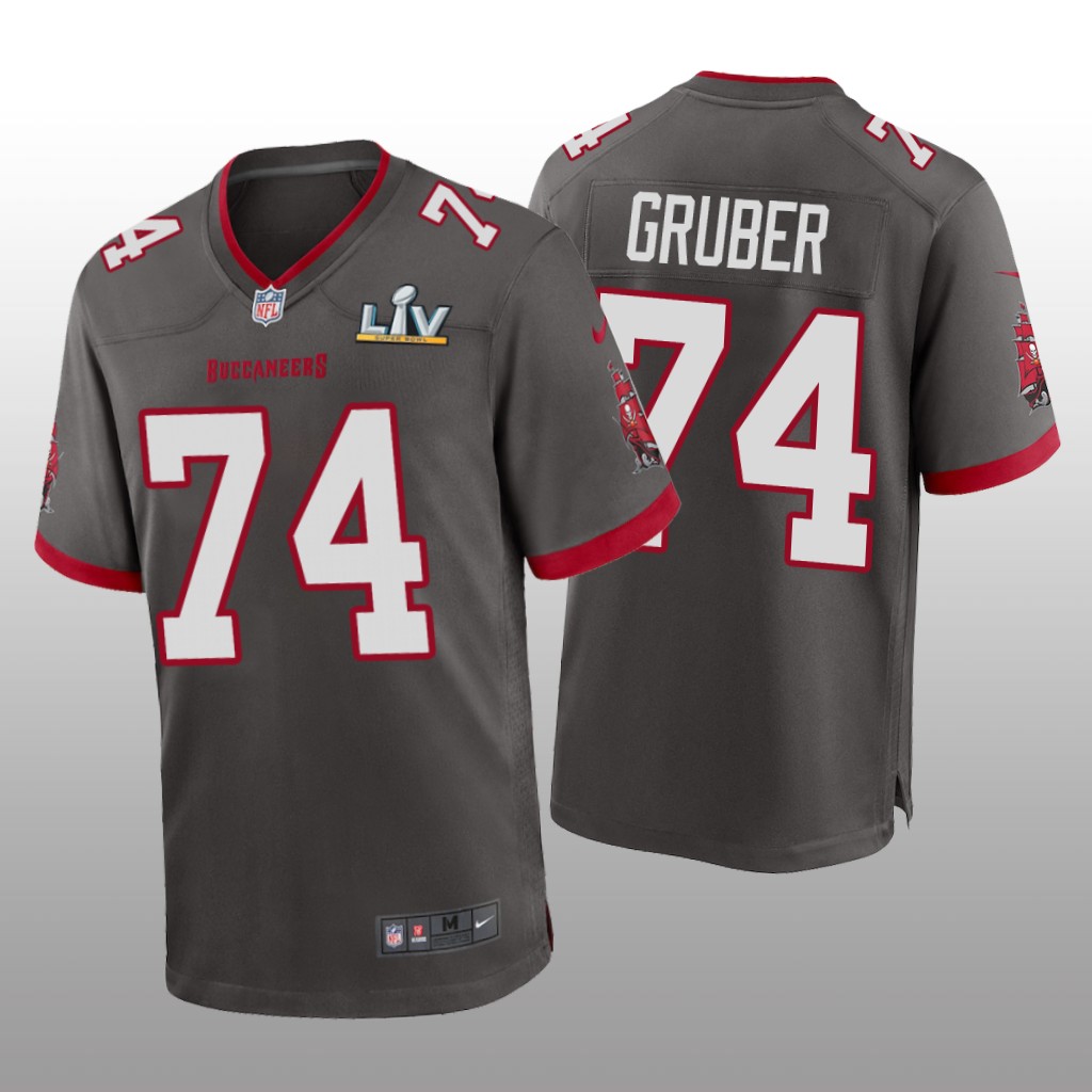 Tampa Bay Buccaneers Paul Gruber Pewter Game Jersey Super Bowl LV - Men's
