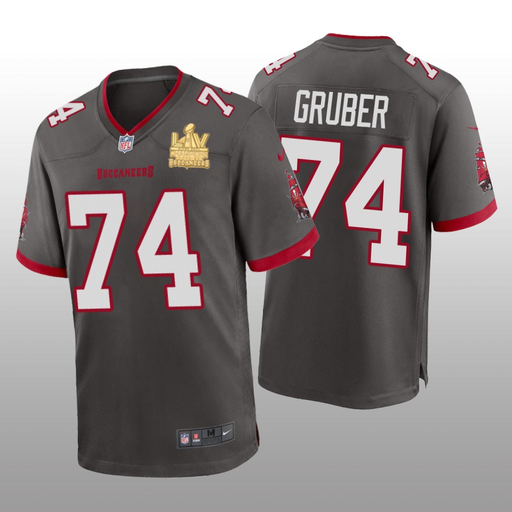 Tampa Bay Buccaneers Paul Gruber Pewter Game Jersey Super Bowl LV Champions - Men's