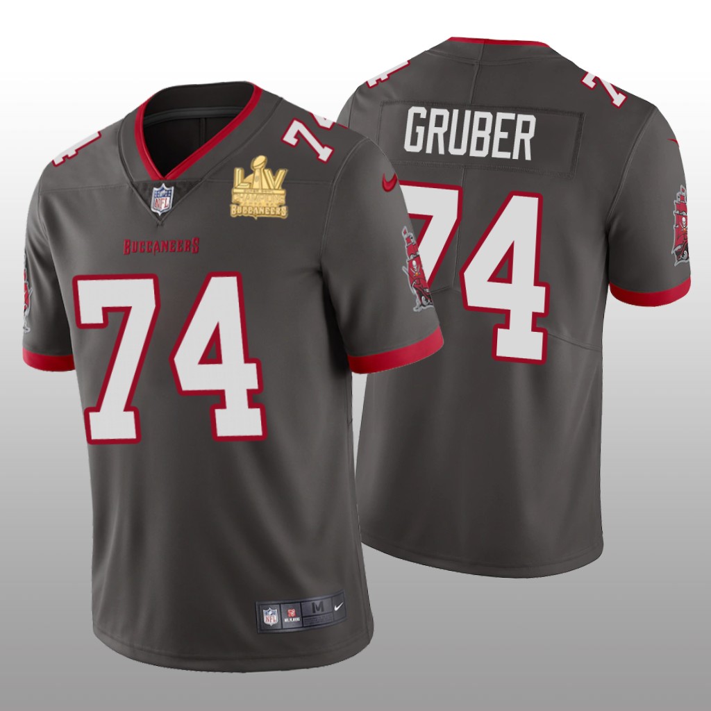 Tampa Bay Buccaneers Paul Gruber Pewter Vapor Limited Jersey Super Bowl LV Champions - Men's