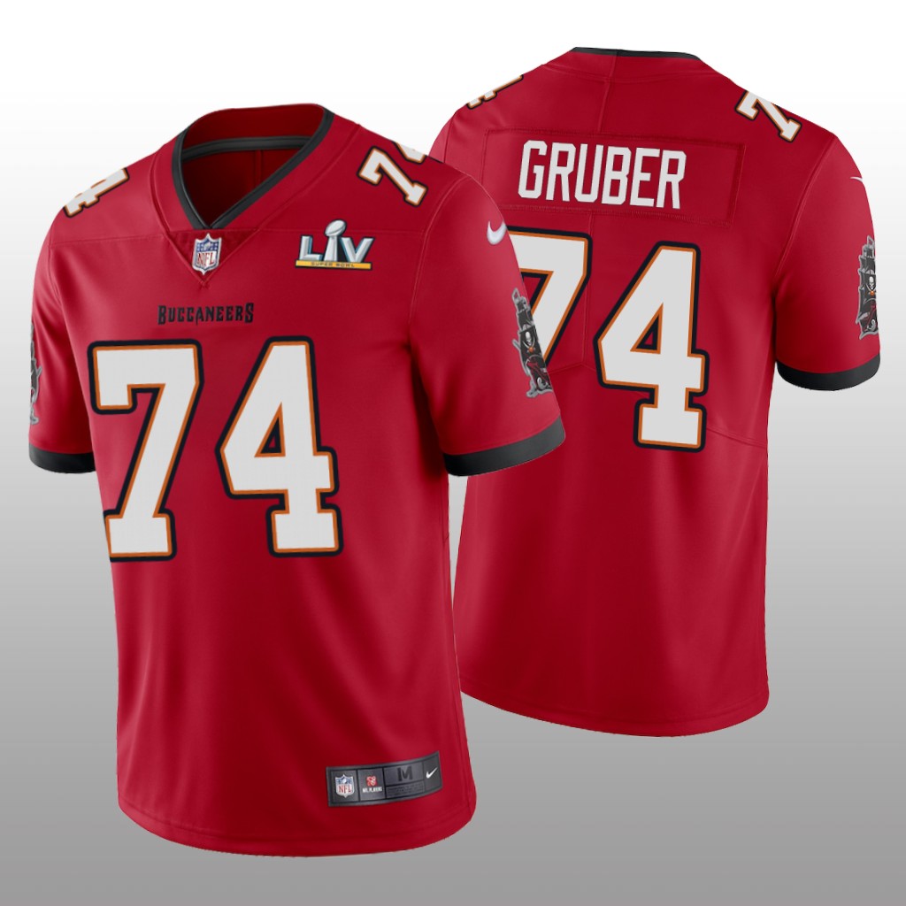 Tampa Bay Buccaneers Paul Gruber Red Vapor Limited Jersey Super Bowl LV - Men's