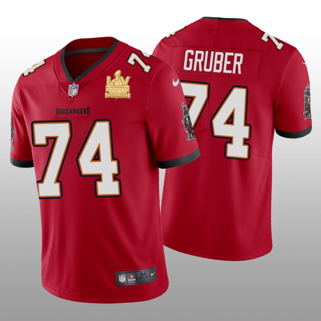 Tampa Bay Buccaneers Paul Gruber Red Vapor Limited Jersey Super Bowl LV Champions - Men's