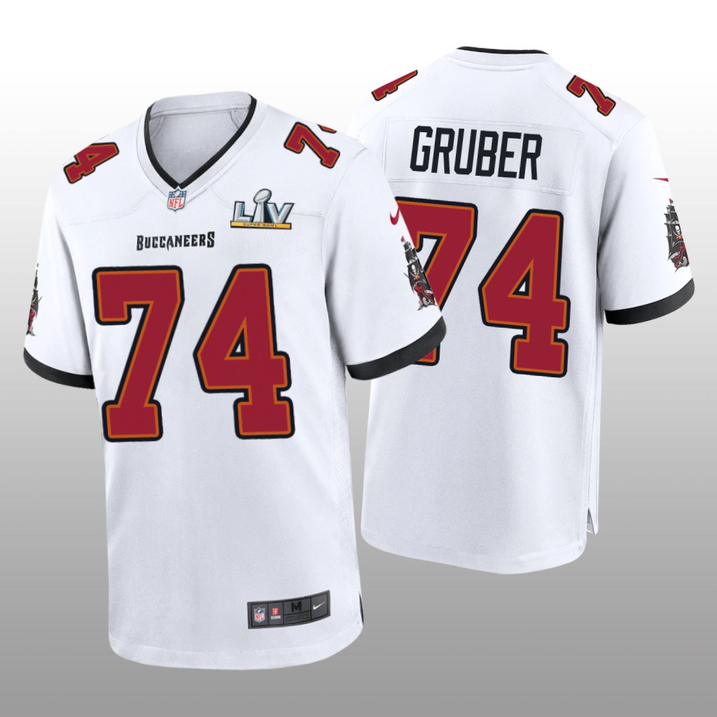 Tampa Bay Buccaneers Paul Gruber White Game Jersey Super Bowl LV - Men's