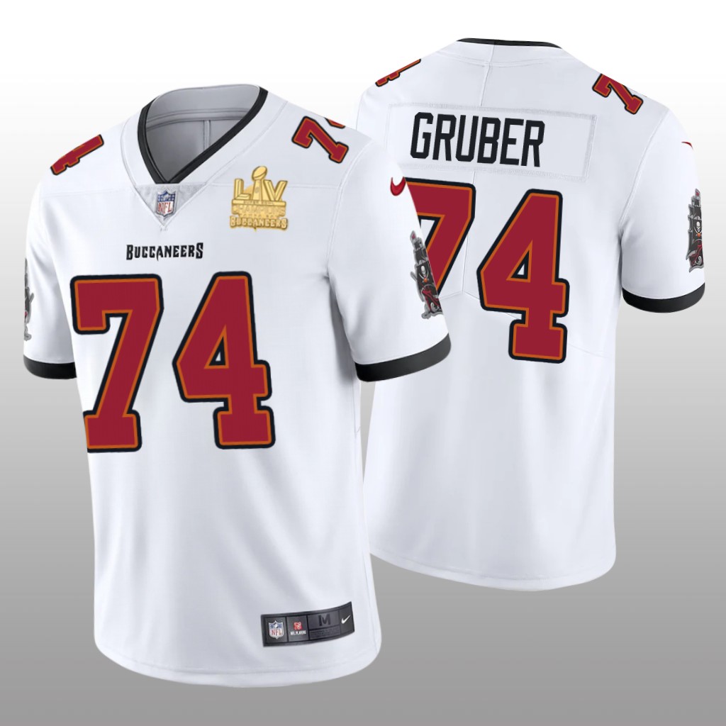 Tampa Bay Buccaneers Paul Gruber White Vapor Limited Jersey Super Bowl LV Champions - Men's