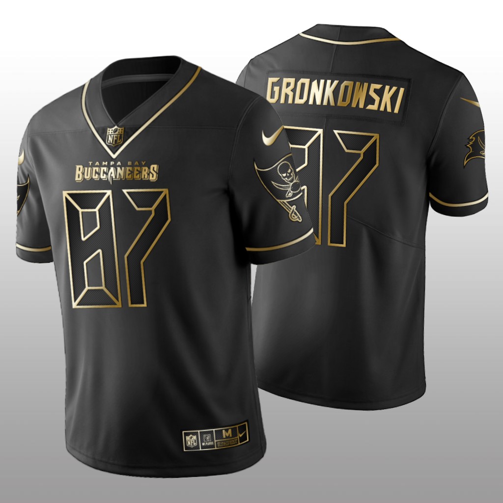 Tampa Bay Buccaneers Rob Gronkowski Black Jersey Golden Edition Men's