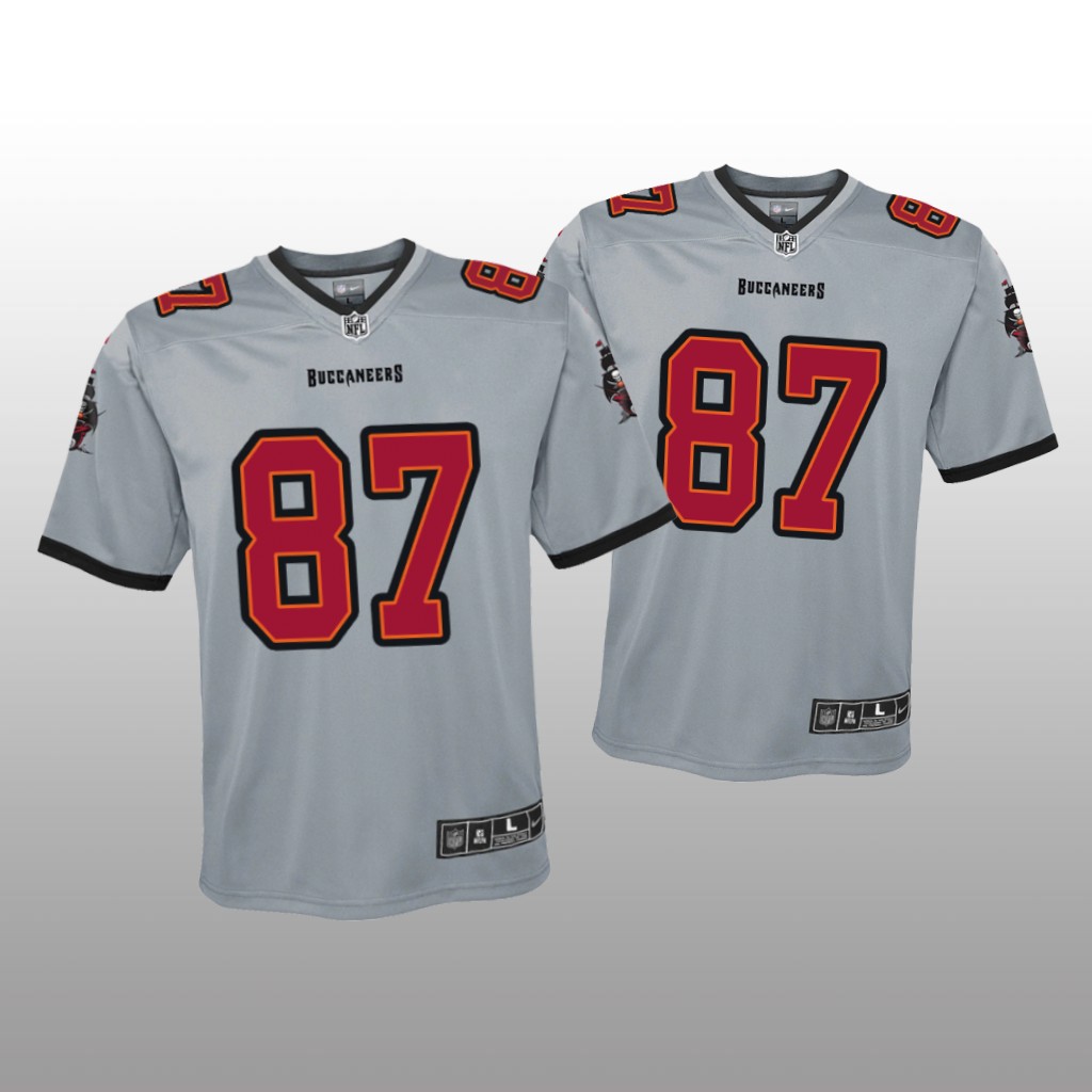Tampa Bay Buccaneers Rob Gronkowski Gray Jersey Inverted Game - Youth