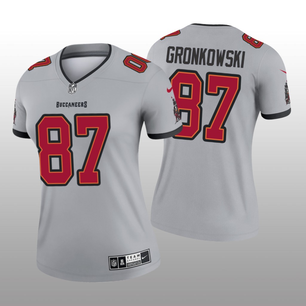 Tampa Bay Buccaneers Rob Gronkowski Gray Jersey Inverted Legend - Women's
