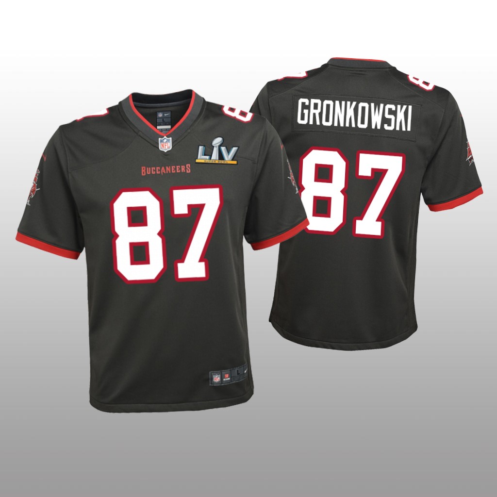 Tampa Bay Buccaneers Rob Gronkowski Pewter Game Jersey Super Bowl LV - Youth
