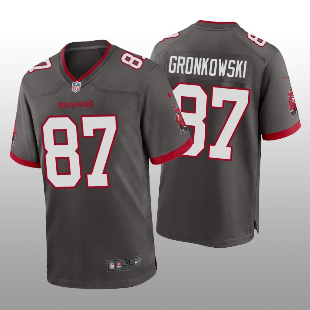 Tampa Bay Buccaneers Rob Gronkowski Pewter Jersey Alternate Game - Men's