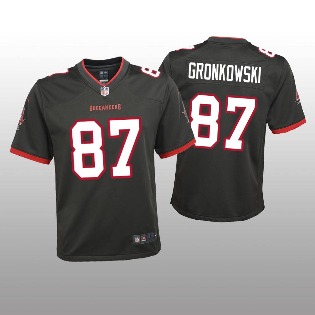 Tampa Bay Buccaneers Rob Gronkowski Pewter Jersey Alternate Game - Youth
