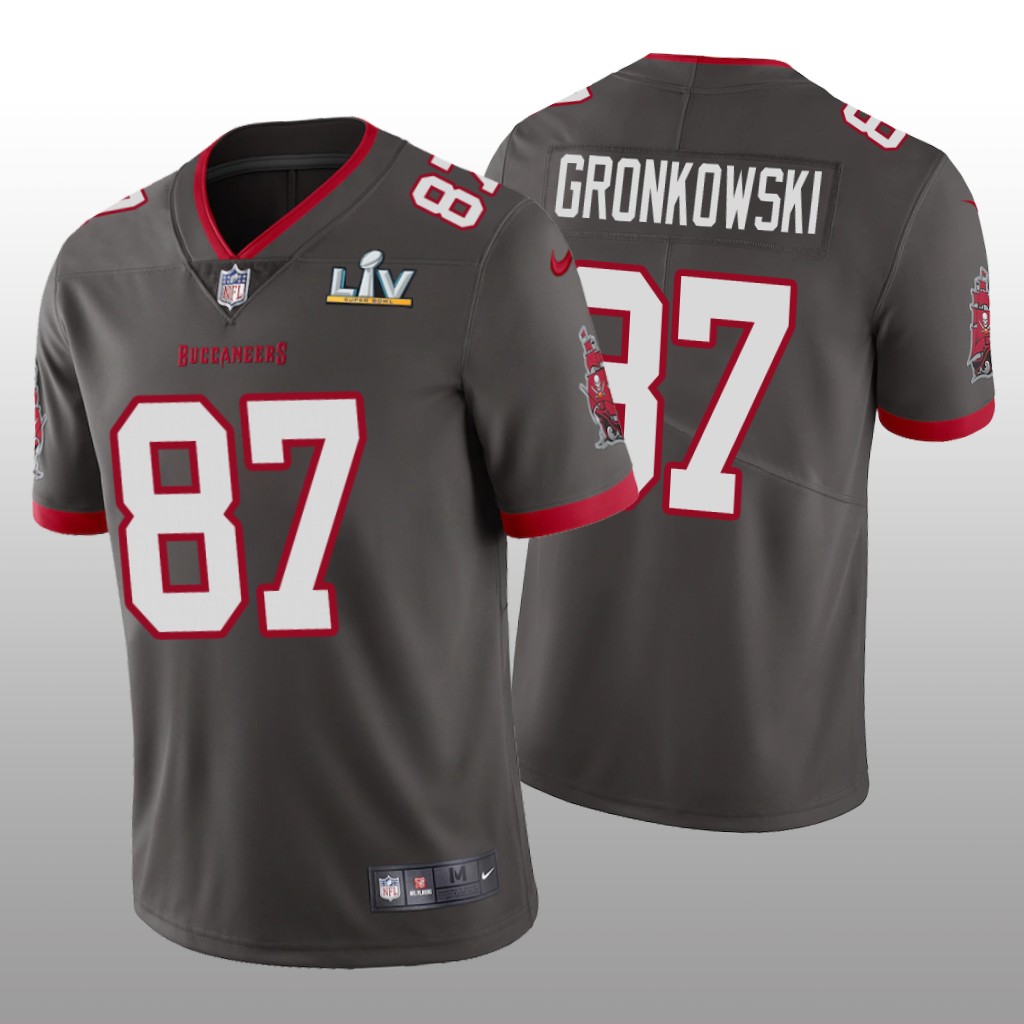 Tampa Bay Buccaneers Rob Gronkowski Pewter Vapor Limited Jersey Super Bowl LV - Men's