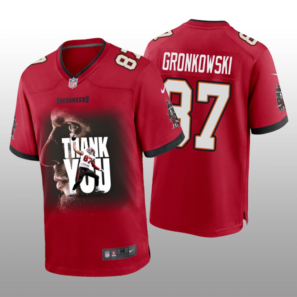Tampa Bay Buccaneers Rob Gronkowski Red Game Great Retirement - Men's