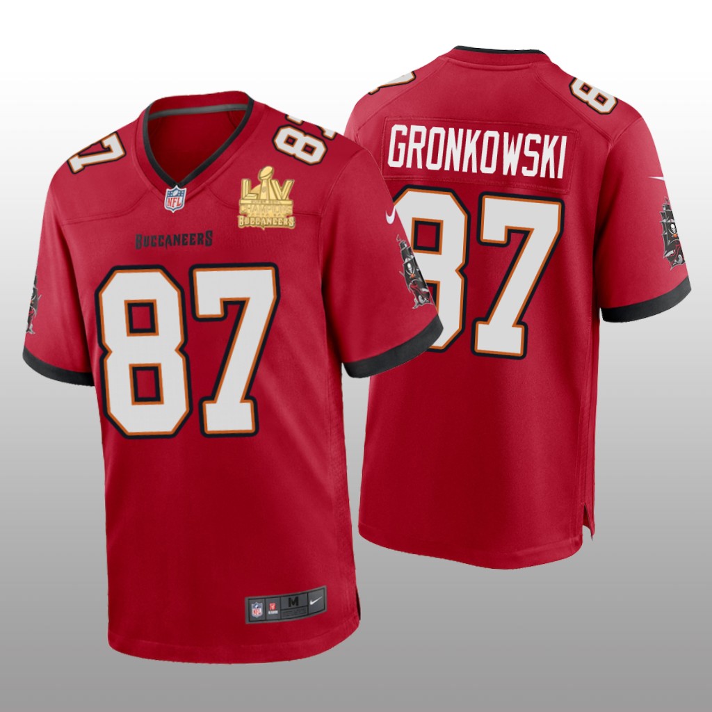 Tampa Bay Buccaneers Rob Gronkowski Red Game Jersey Super Bowl LV Champions - Men's