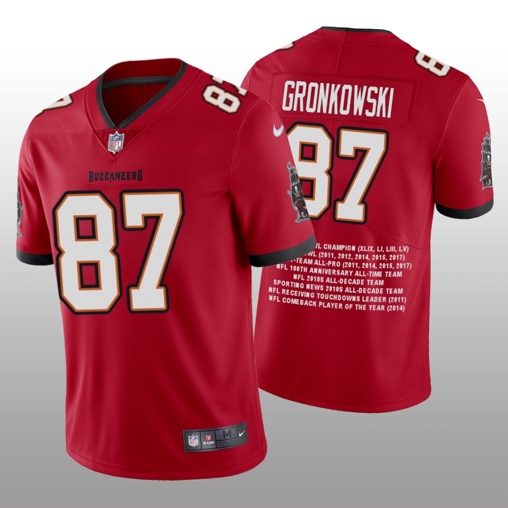 Tampa Bay Buccaneers Rob Gronkowski Red Limited Edition Career Highlight - Men's
