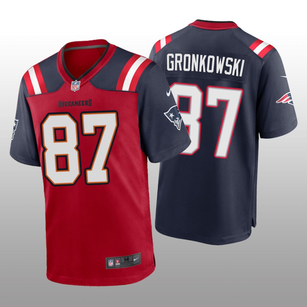 Tampa Bay Buccaneers Rob Gronkowski Red Navy Retired Player Split Game - Men's