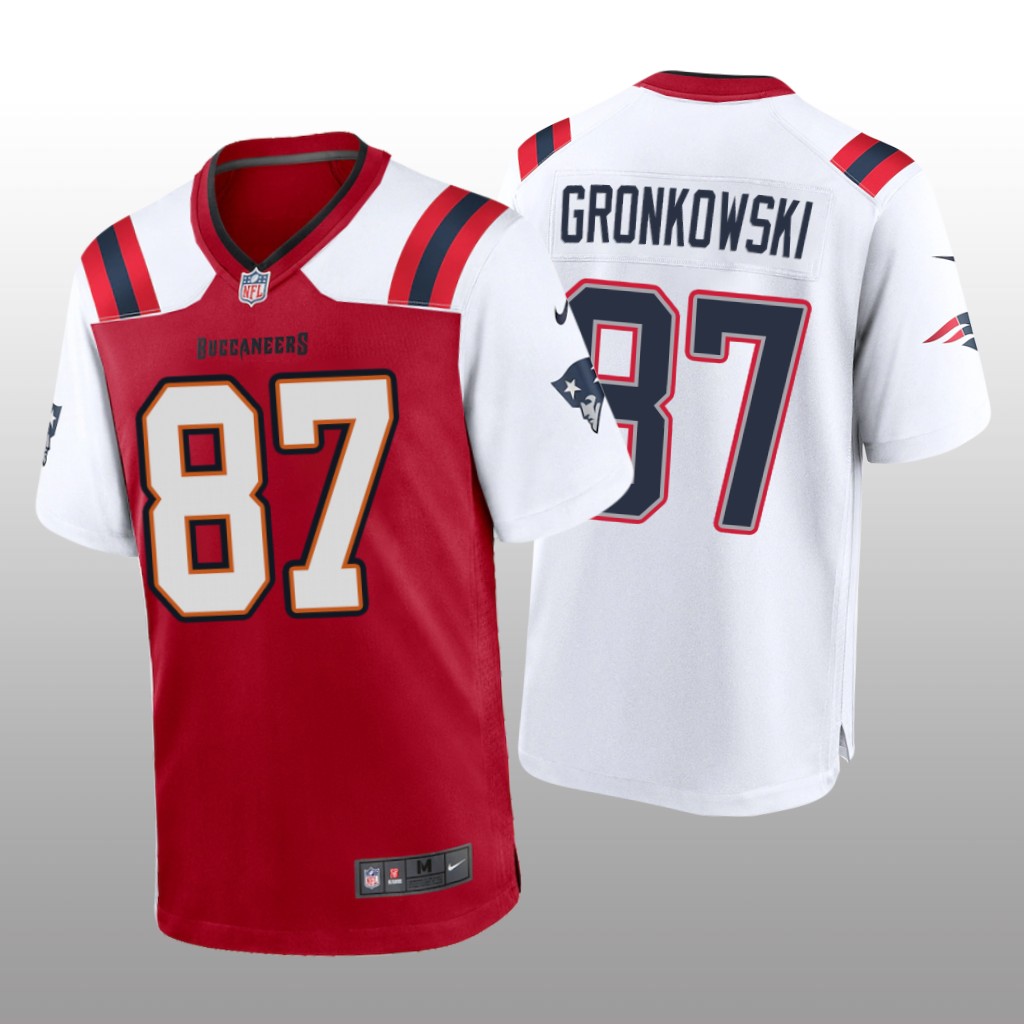 Tampa Bay Buccaneers Rob Gronkowski Red White Retired Player Split Game - Men's