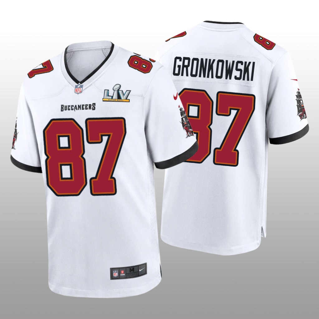 Tampa Bay Buccaneers Rob Gronkowski White Game Jersey Super Bowl LV - Men's