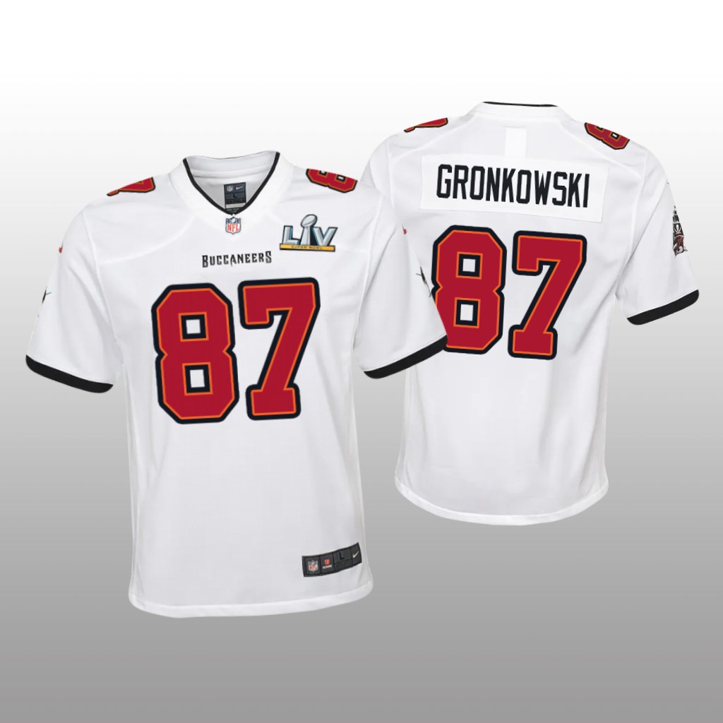 Tampa Bay Buccaneers Rob Gronkowski White Game Jersey Super Bowl LV - Youth