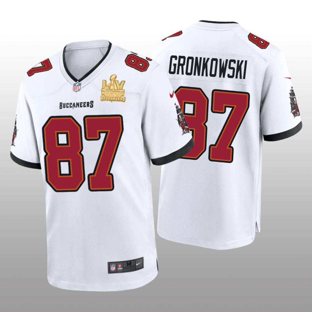 Tampa Bay Buccaneers Rob Gronkowski White Game Jersey Super Bowl LV Champions - Men's