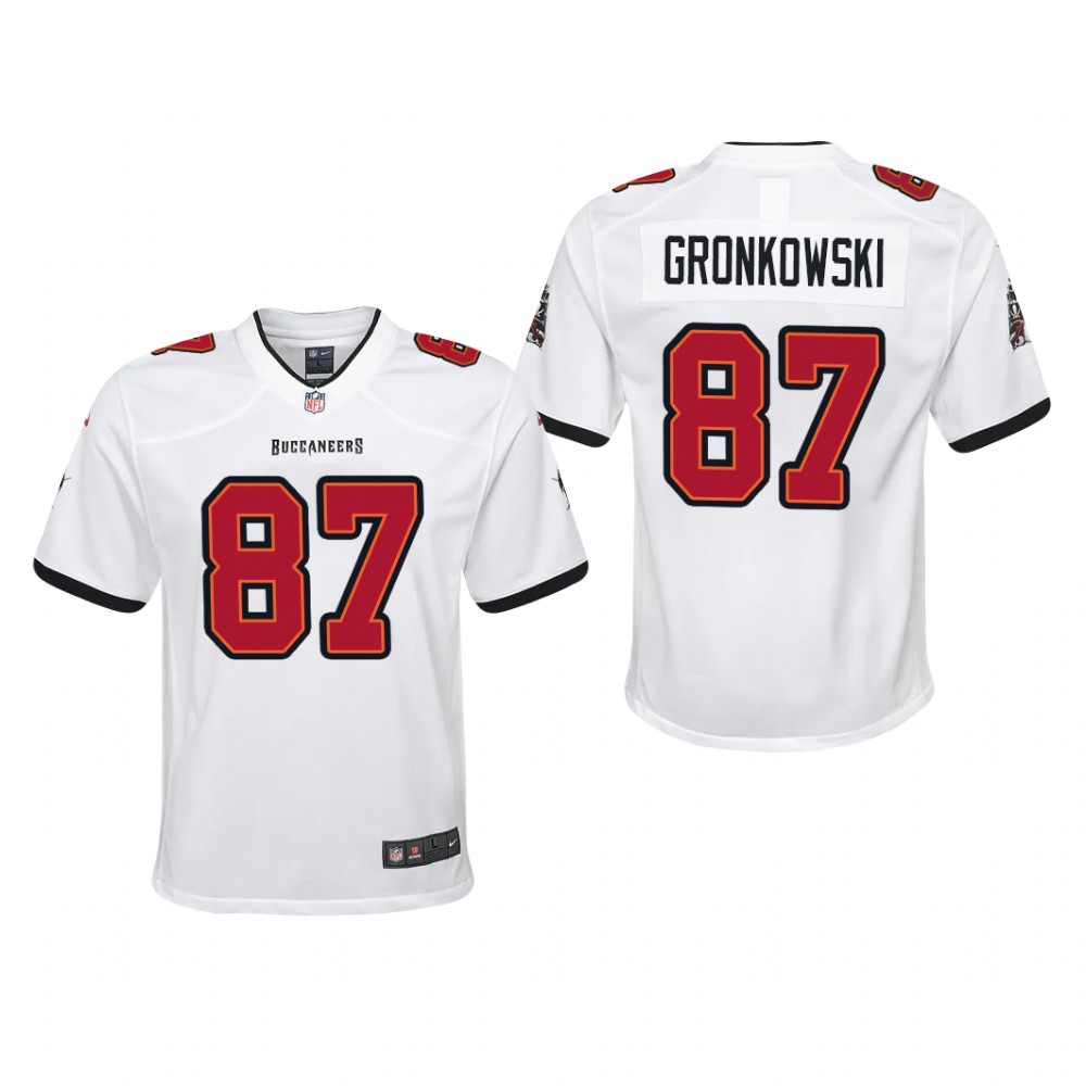 Tampa Bay Buccaneers Rob Gronkowski White Jersey Game - Youth