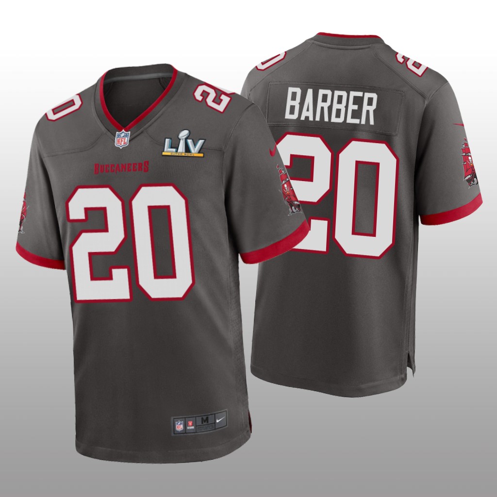 Tampa Bay Buccaneers Ronde Barber Pewter Game Jersey Super Bowl LV - Men's