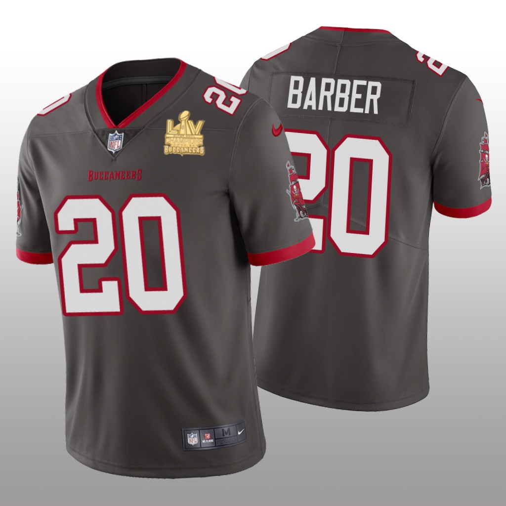 Tampa Bay Buccaneers Ronde Barber Pewter Vapor Limited Jersey Super Bowl LV Champions - Men's