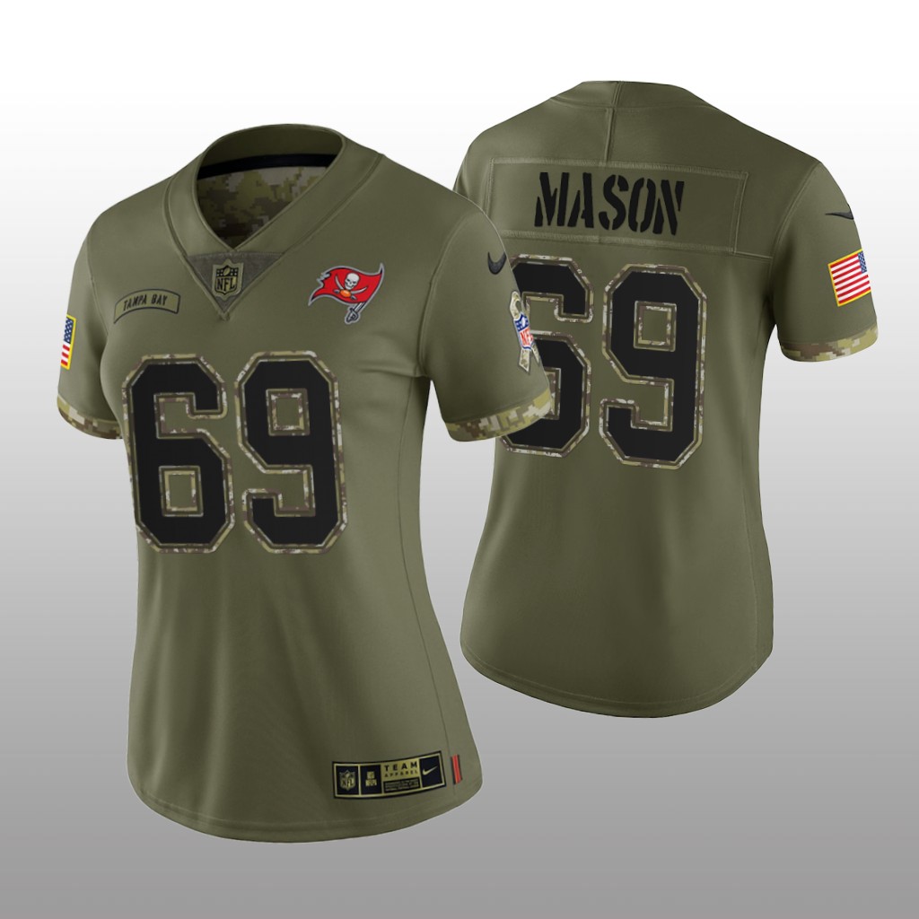 Tampa Bay Buccaneers Shaq Mason Olive Limited Jersey 2022 Salute To Service - Women's