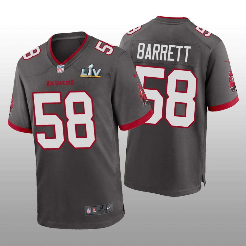 Tampa Bay Buccaneers Shaquil Barrett Pewter Game Jersey Super Bowl LV - Men's