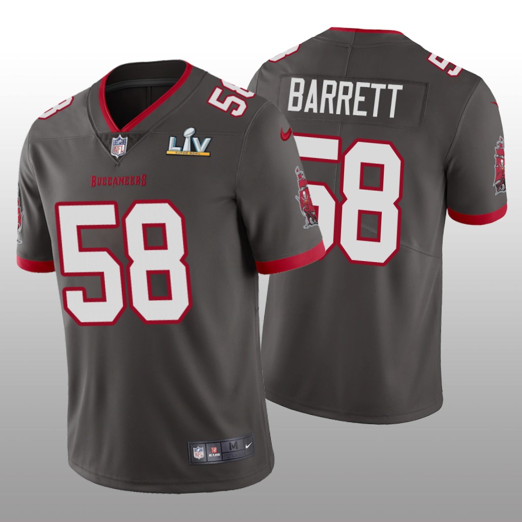 Tampa Bay Buccaneers Shaquil Barrett Pewter Vapor Limited Jersey Super Bowl LV - Men's